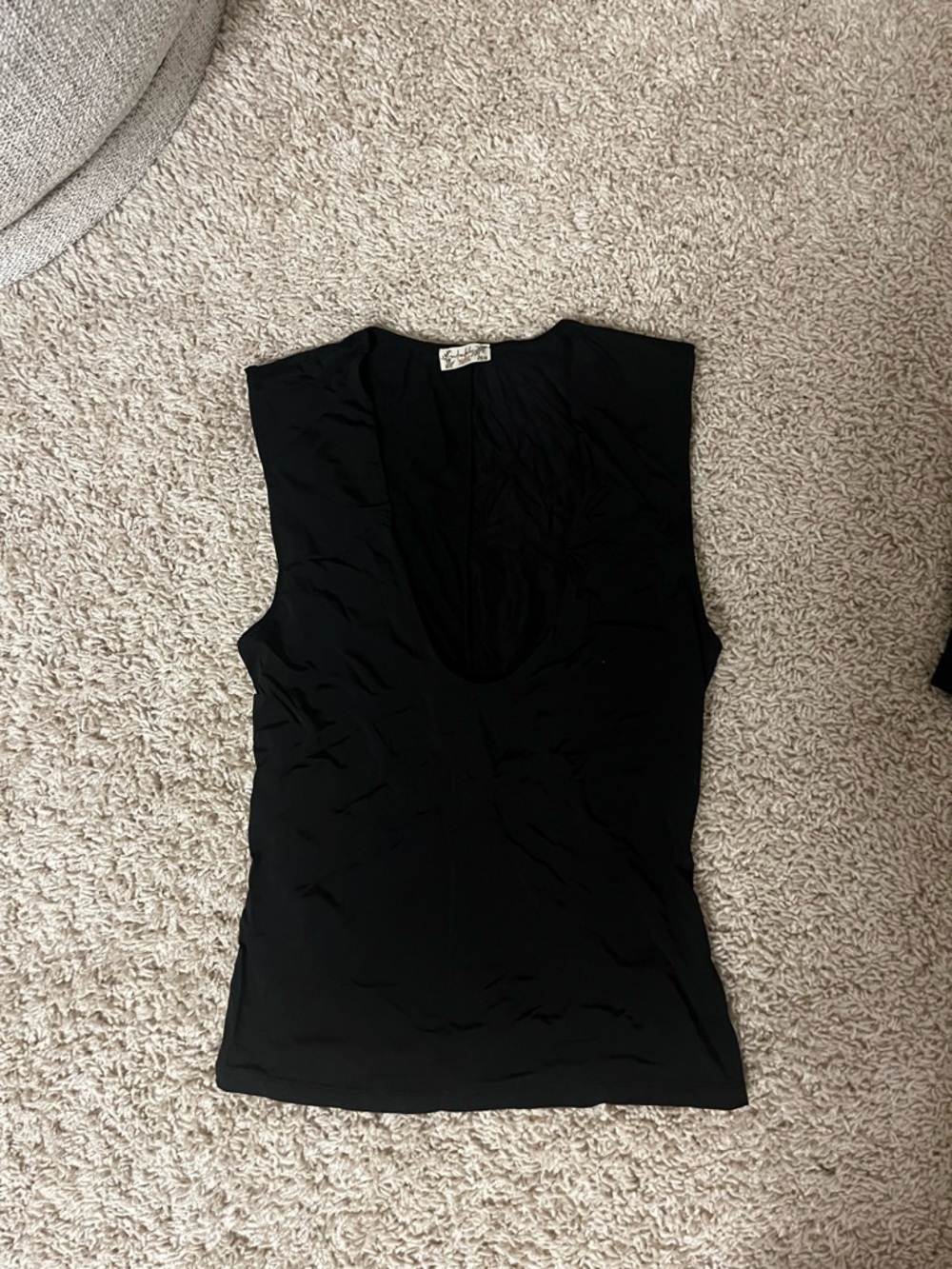 Free People Black Scoop Neck Tank Top